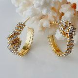 Crystal dow hoop earrings