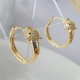 Pave lion hoop earrings