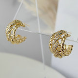 Chain chunky hoop earrings