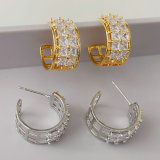 Pave zircon hoop earrings