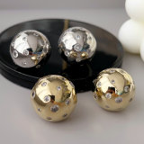 Big zircon ball earrings