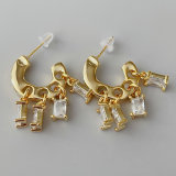 Square charms earrings