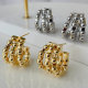 Fan shape bead earrings