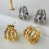 Fan shape bead earrings