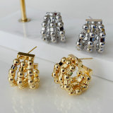 Fan shape bead earrings