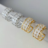 Pave zircon hoop earrings