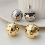 Big zircon ball earrings