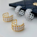 Pave zircon hoop earrings