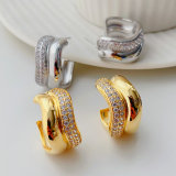 S shape zircon hoop earrings