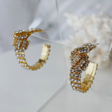 Crystal dow hoop earrings