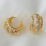 Chain chunky hoop earrings