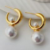 Copy Green zircon post pearl earrings