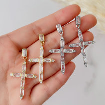 Pave cross pendant earrings