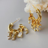 Square charms earrings