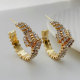 Crystal dow hoop earrings