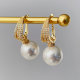 Round pearl drop earrings