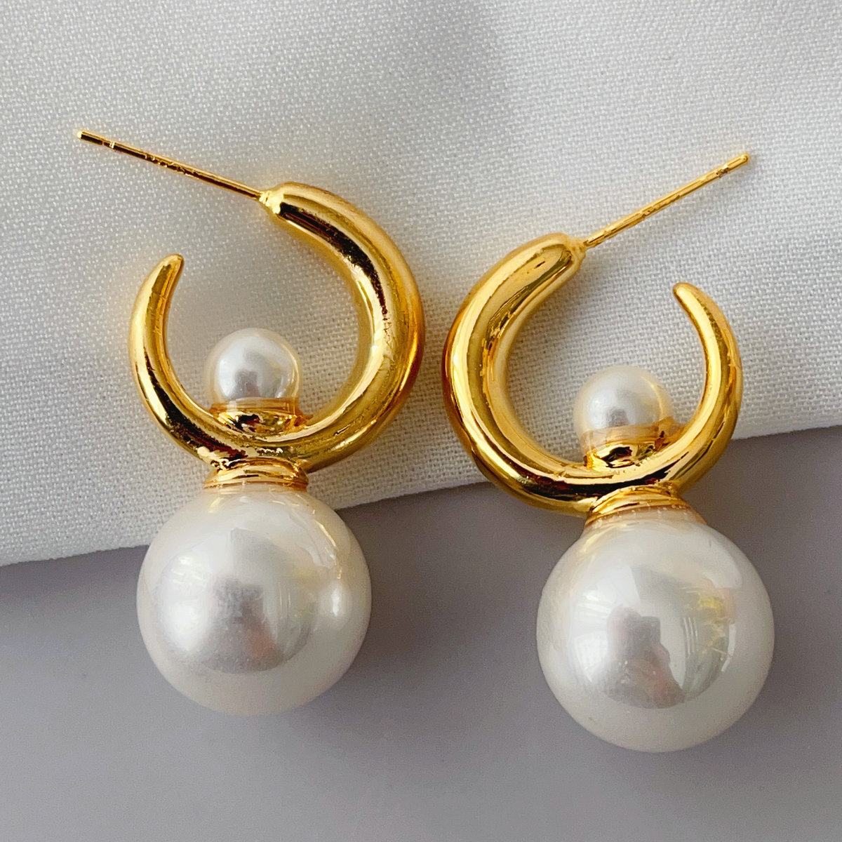 Copy Green zircon post pearl earrings