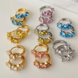 Fashion zircon hoop earrings basic earrings