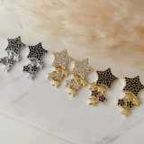 Pave star earrings
