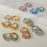 Fashion zircon hoop earrings basic earrings