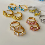 Fashion zircon hoop earrings basic earrings