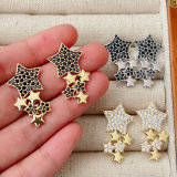 Pave star earrings