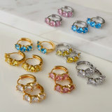 Fashion zircon hoop earrings basic earrings