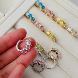 Fashion zircon hoop earrings basic earrings