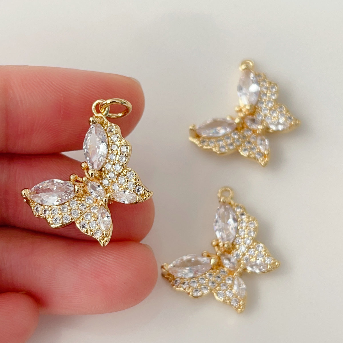 Pave butterfly charm