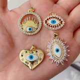White enamel eye pendant