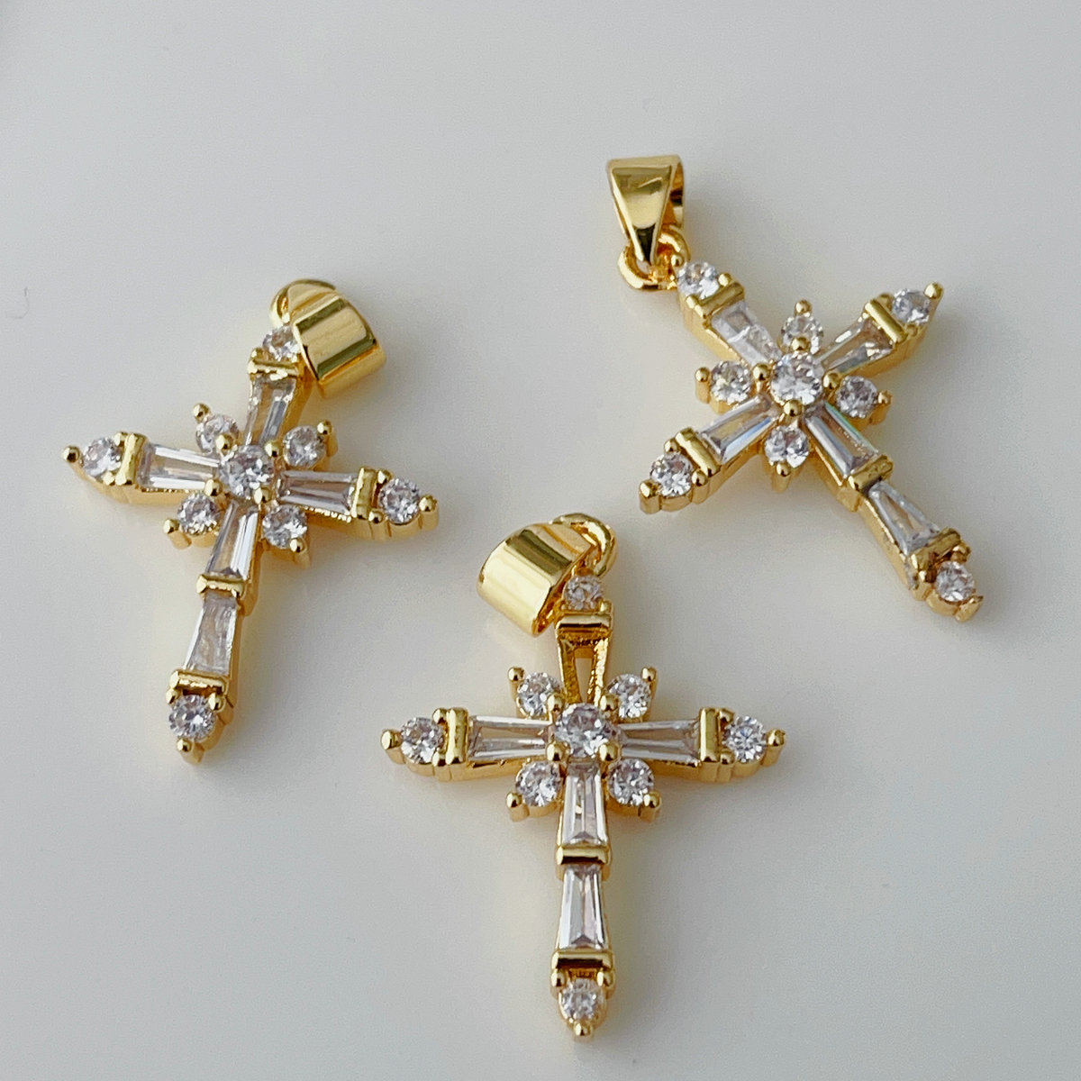 Pave cross pendant