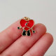 Red enamel heart charm