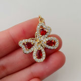 Pave red butterfly pendant