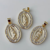 Pave oval pendant