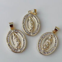 Pave oval pendant