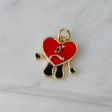 Red enamel heart charm