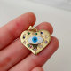 Enamel heart eye pendant