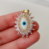 White enamel eye pendant