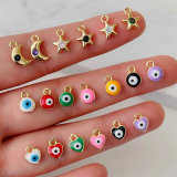Enamel moon, star, enamel heart charm