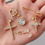 Pave cross,pin,heart...charm