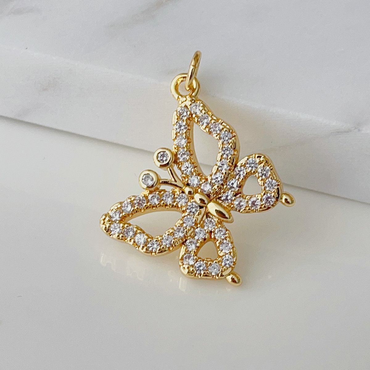 Pave butterfly charm
