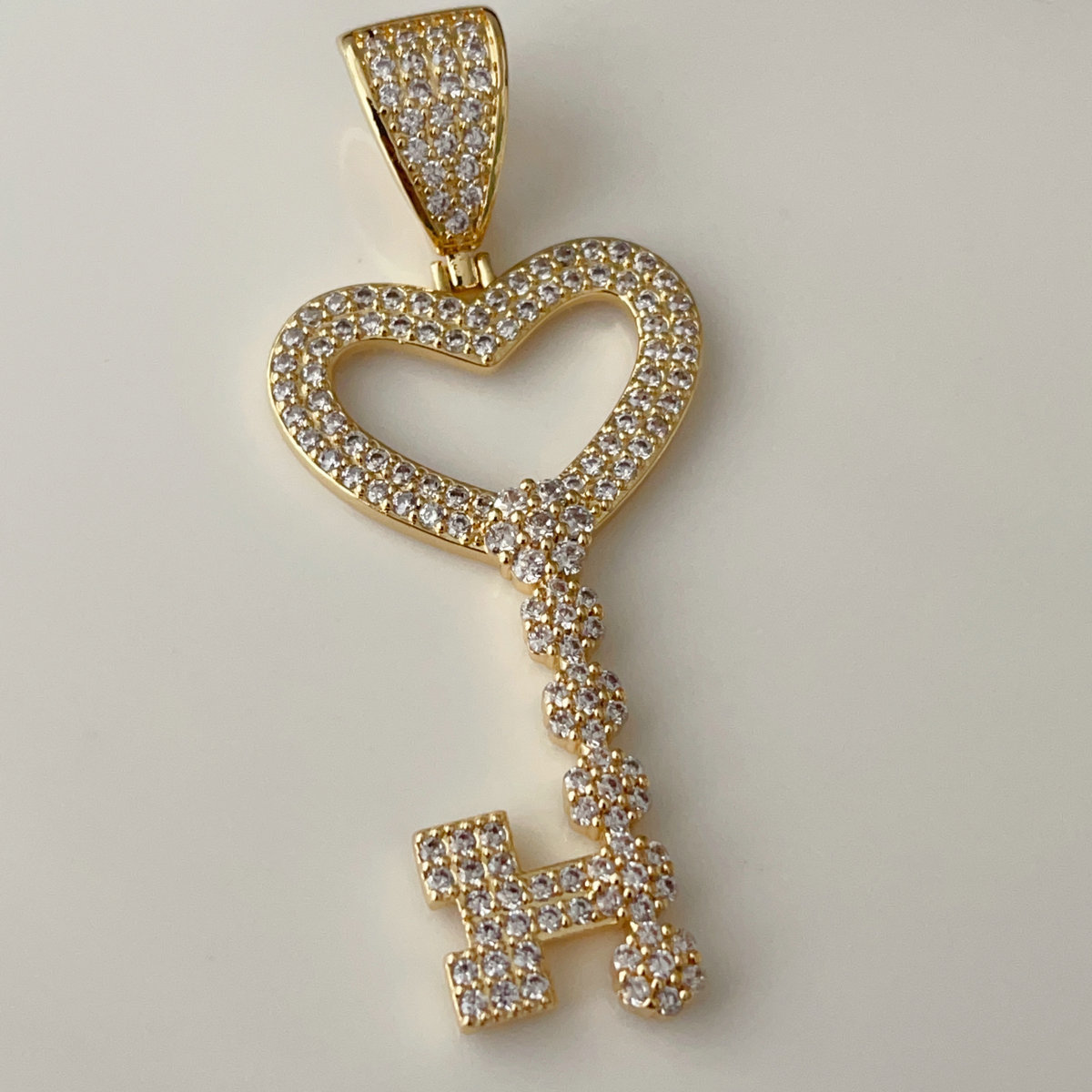 Pave key pendant