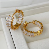 Pave zircon hoop earrings