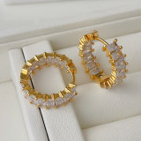 Pave zircon hoop earrings