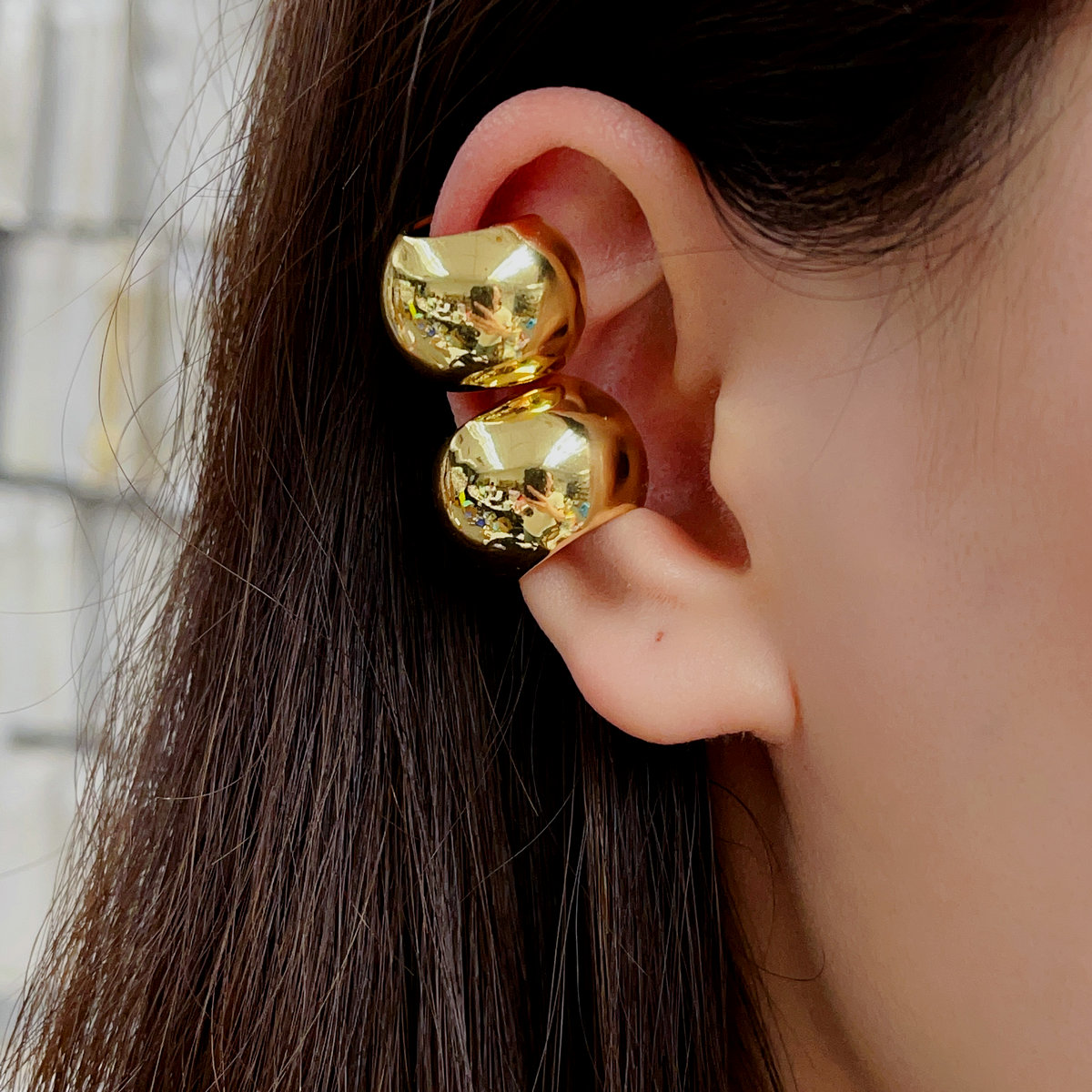 Big gold plated ear cuff