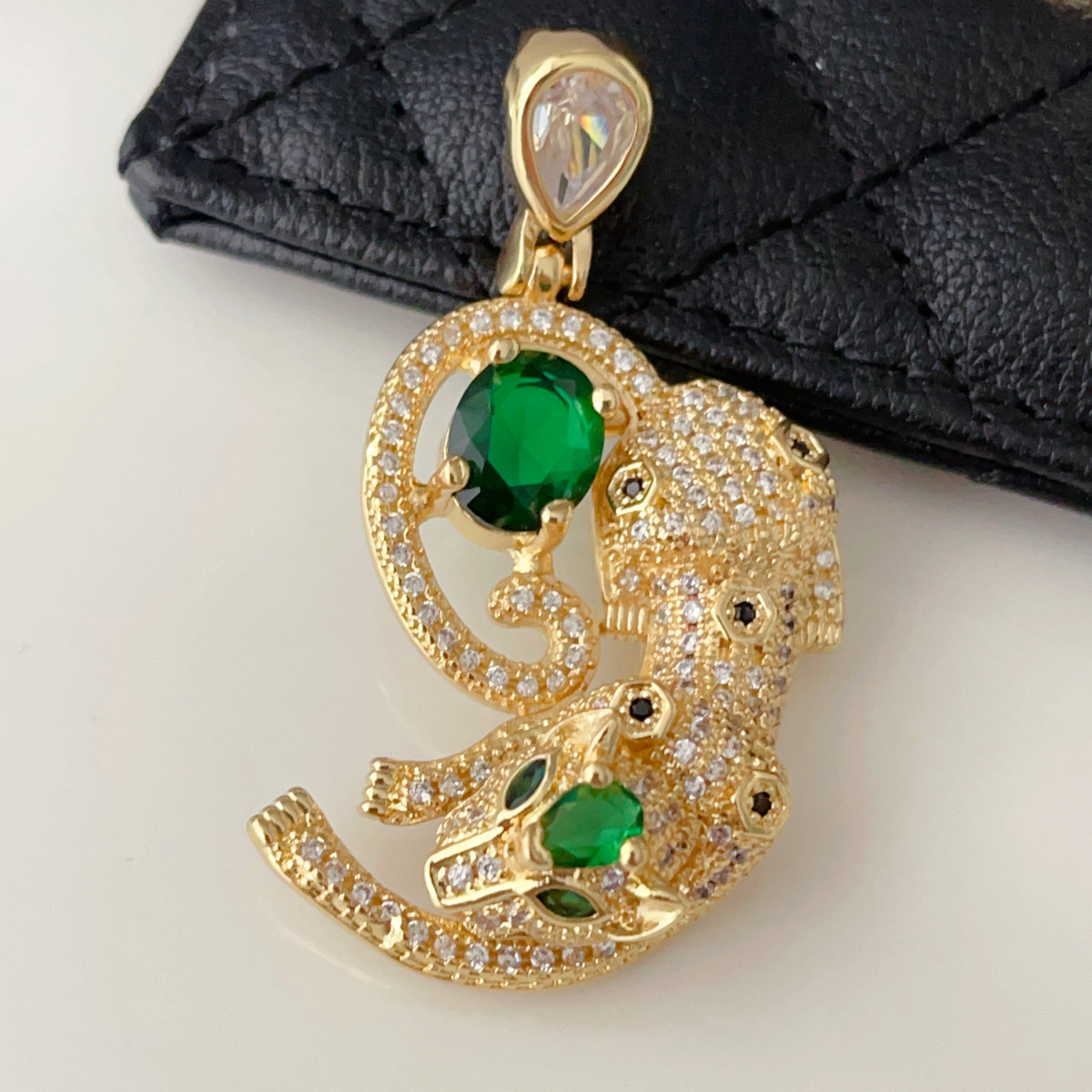 Pave tiger pendant