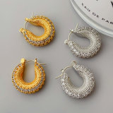 Pave small hoop earrings