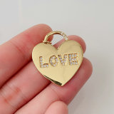Pave heart love pendant