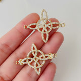 Pave flower connector