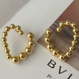Gold ball heart earrings